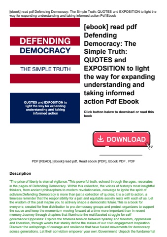 [ebook] read pdf defending democracy the simple truth quotes and exposition to light the way for exp