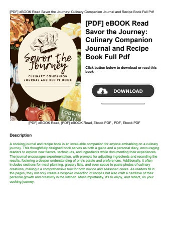 [pdf] ebook read savor the journey culinary companion journal and recipe book full pdf