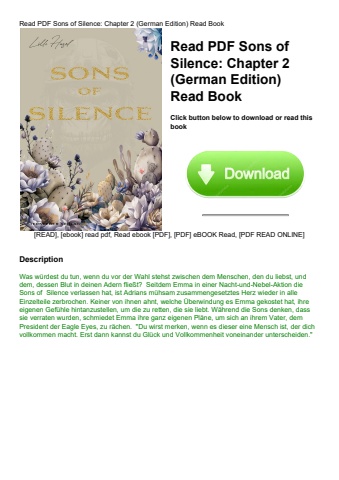 read pdf sons of silence chapter 2 (german edition) read book