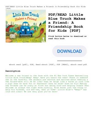 pdfread little blue truck makes a friend a friendship book for kids [pdf]
