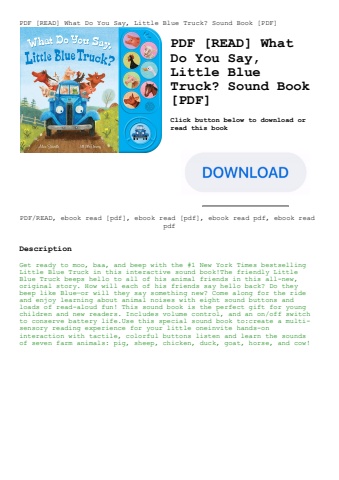 pdf [read] what do you say  little blue truck sound book [pdf]