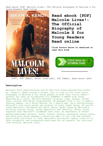read ebook [pdf] malcolm lives! the official biography of malcolm x for young readers read online