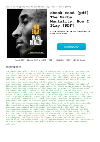 ebook read [pdf] the mamba mentality how i play [pdf]