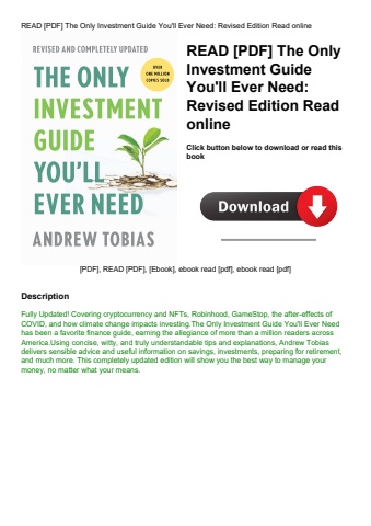 read [pdf] the only investment guide you'll ever need revised edition read online