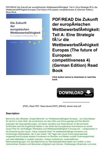 pdfread die zukunft der europãƒâ¤ischen wettbewerbsfãƒâ¤higkeit teil a eine strategie fãƒâ¼r die wet