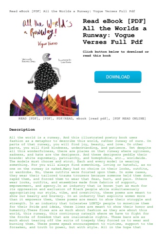 read ebook [pdf] all the worlds a runway vogue verses full pdf