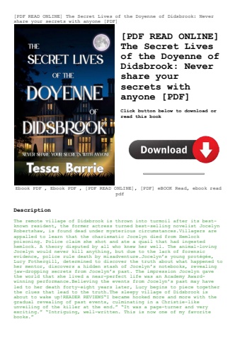 [pdf read online] the secret lives of the doyenne of didsbrook never share your secrets with anyone