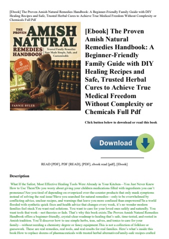[ebook] the proven amish natural remedies handbook a beginner-friendly family guide with diy healing