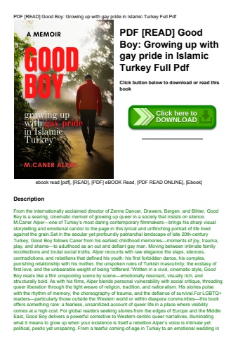 pdf [read] good boy growing up with gay pride in islamic turkey full pdf