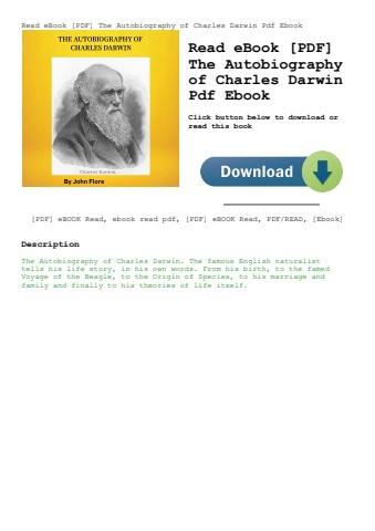 read ebook [pdf] the autobiography of charles darwin pdf ebook