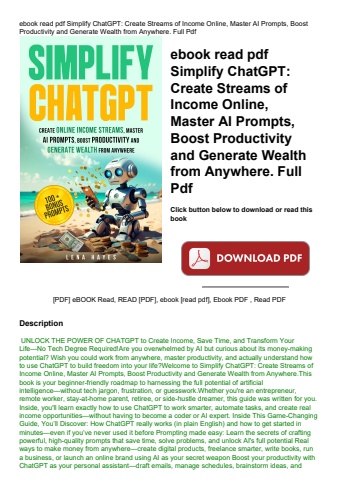 ebook read pdf simplify chatgpt create streams of income online  master ai prompts  boost productivi