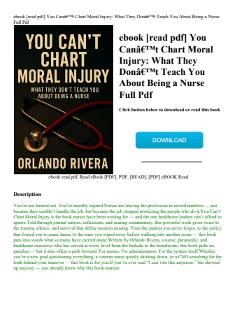 ebook [read pdf] you canã¢â€â™t chart moral injury what they donã¢â€â™t teach you about being a nurs