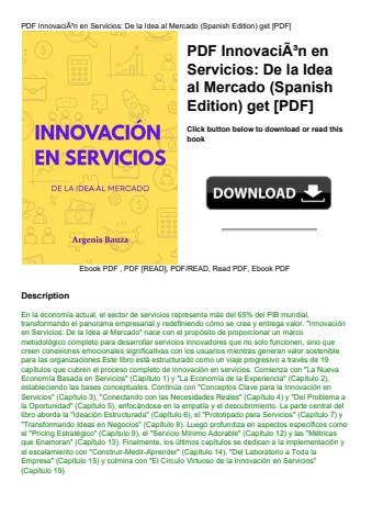 pdf innovaciãƒâ³n en servicios de la idea al mercado (spanish edition) get [pdf]