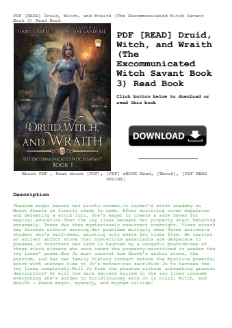 pdf [read] druid  witch  and wraith (the excommunicated witch savant book 3) read book