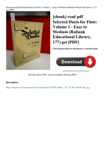 [ebook] read pdf selected duets for flute volume 1 - easy to medium (rubank educational library  177