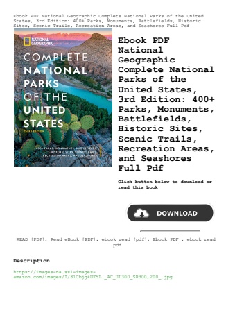 ebook pdf  national geographic complete national parks of the united states  3rd edition 400+ parks