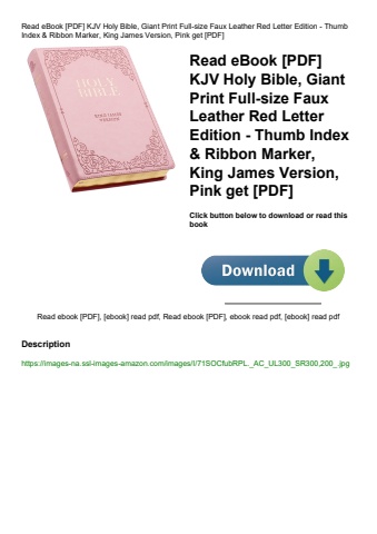 read ebook [pdf] kjv holy bible  giant print full-size faux leather red letter edition - thumb index