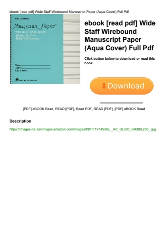 ebook [read pdf] wide staff wirebound manuscript paper (aqua cover) full pdf
