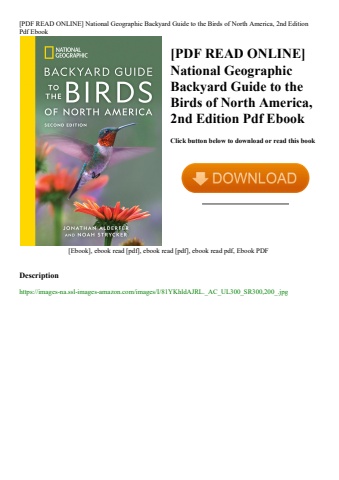 [pdf read online] national geographic backyard guide to the birds of north america  2nd edition pdf