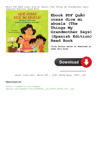 ebook pdf  quãƒâ© cosas dice mi abuela (the things my grandmother says) (spanish edition) read book