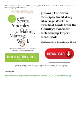 [ebook] the seven principles for making marriage work a practical guide from the country's foremost