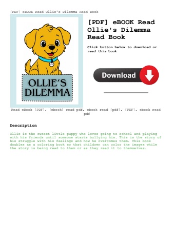 [pdf] ebook read ollie's dilemma read book