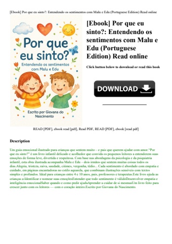 [ebook] por que eu sinto entendendo os sentimentos com malu e edu (portuguese edition) read online