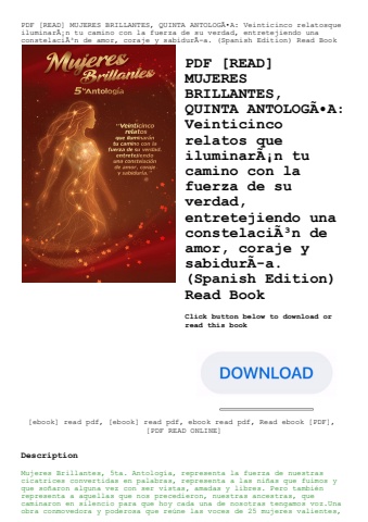 pdf [read] mujeres brillantes  quinta antologãƒâa veinticinco relatos que iluminarãƒâ¡n tu camino c