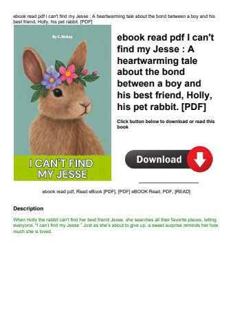 ebook read pdf i can't find my jesse  a heartwarming tale about the bond between a boy and his best
