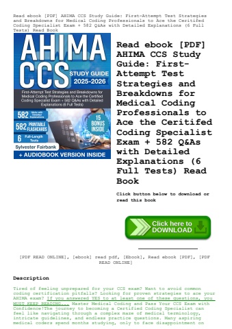 read ebook [pdf] ahima ccs study guide first-attempt test strategies and breakdowns for medical codi