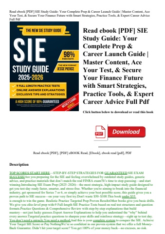 read ebook [pdf] sie study guide your complete prep & career launch guide  master content  ace your