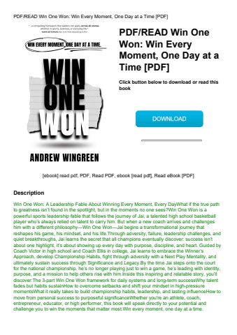 pdfread win one won win every moment  one day at a time [pdf]