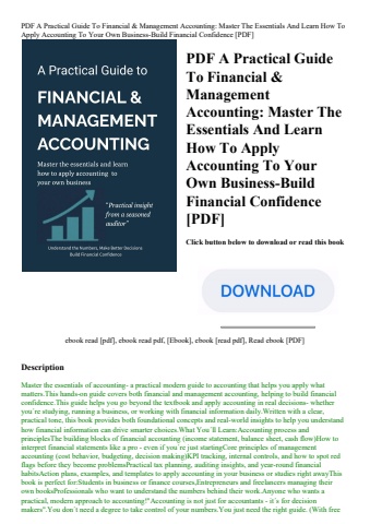 pdf a practical guide to financial & management accounting master the essentials and learn how to ap