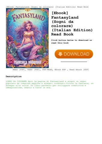 [ebook] fantasyland (sogni da colorare) (italian edition) read book