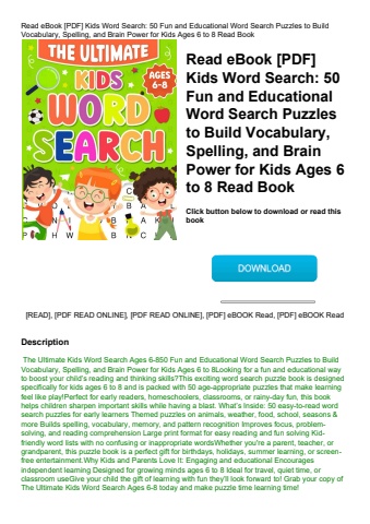read ebook [pdf] kids word search 50 fun and educational word search puzzles to build vocabulary  sp