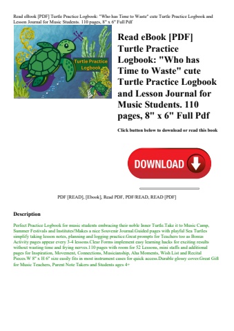 read ebook [pdf] turtle practice logbook who has time to waste cute turtle practice logbook and less
