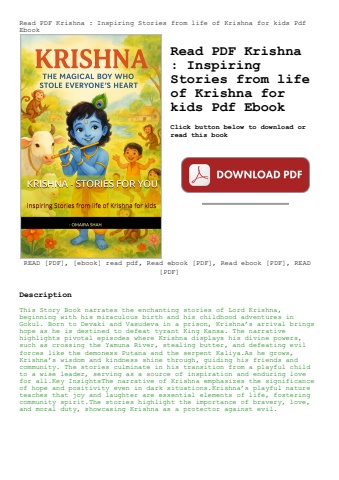 read pdf krishna  inspiring stories from life of krishna for kids pdf ebook
