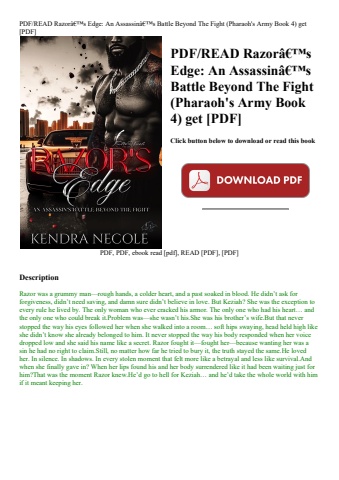 pdfread razorã¢â€â™s edge an assassinã¢â€â™s battle beyond the fight (pharaoh's army book 4) get [pd