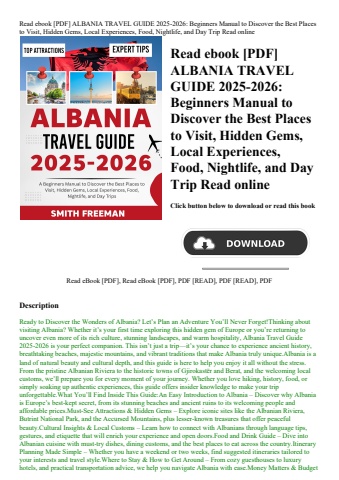 read ebook [pdf] albania travel guide 2025-2026 beginners manual to discover the best places to visi