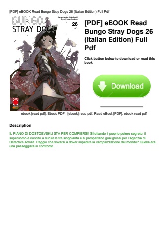 [pdf] ebook read bungo stray dogs 26 (italian edition) full pdf