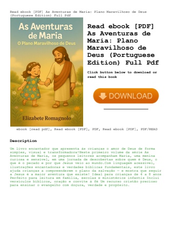 read ebook [pdf] as aventuras de maria plano maravilhoso de deus (portuguese edition) full pdf