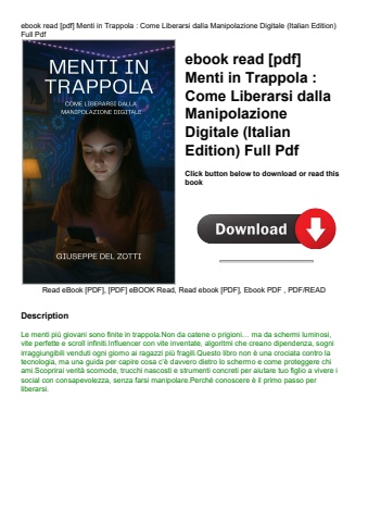 ebook read [pdf] menti in trappola  come liberarsi dalla manipolazione digitale (italian edition) fu