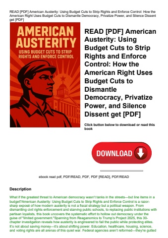 read [pdf] american austerity using budget cuts to strip rights and enforce control how the american