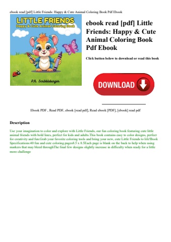 ebook read [pdf] little friends happy & cute animal coloring book pdf ebook