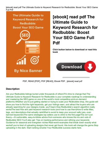[ebook] read pdf the ultimate guide to keyword research for redbubble boost your seo game full pdf