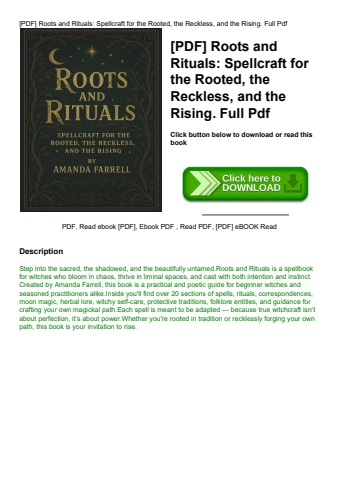 [pdf] roots and rituals spellcraft for the rooted  the reckless  and the rising