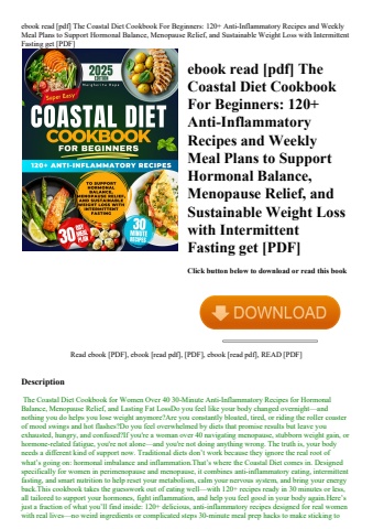 ebook read [pdf] the coastal diet cookbook for beginners 120+ anti-inflammatory recipes and weekly m