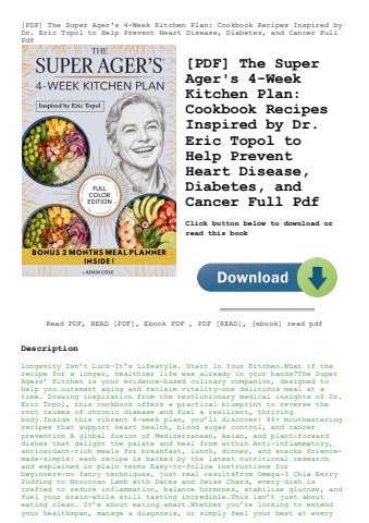 [pdf] the super ager's 4-week kitchen plan cookbook recipes inspired by dr