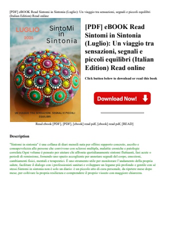 [pdf] ebook read sintomi in sintonia (luglio) un viaggio tra sensazioni  segnali e piccoli equilibri