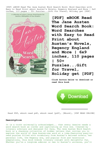 [pdf] ebook read the jane austen word search book word searches with easy to read print about austen